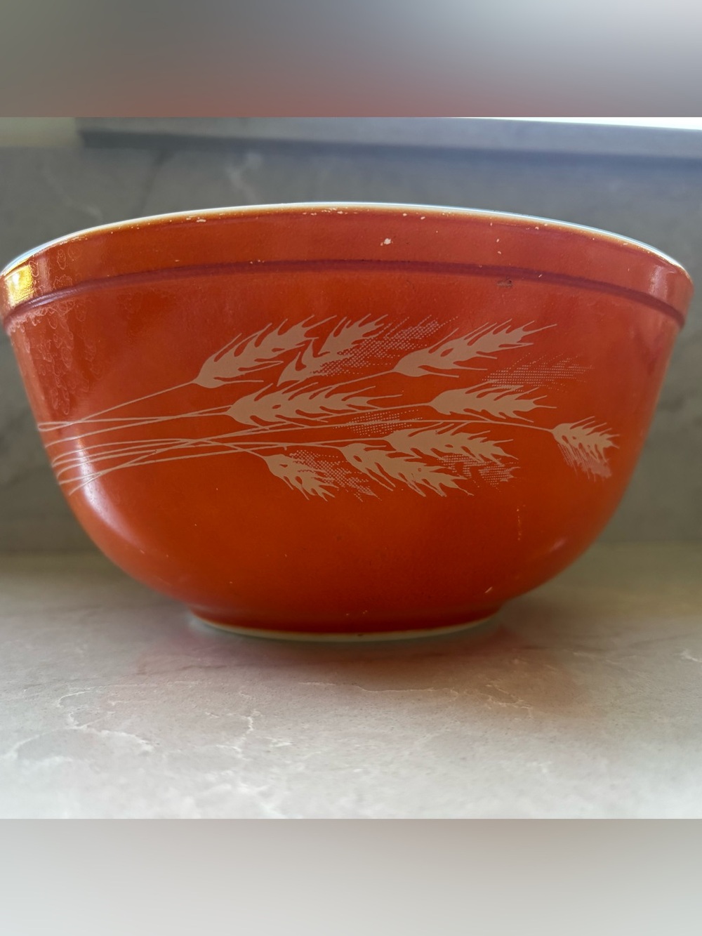 Vintage Pyrex #403 Orange Autumn Harvest Wheat Mixing Bowl 2.5 Qt Retro Country